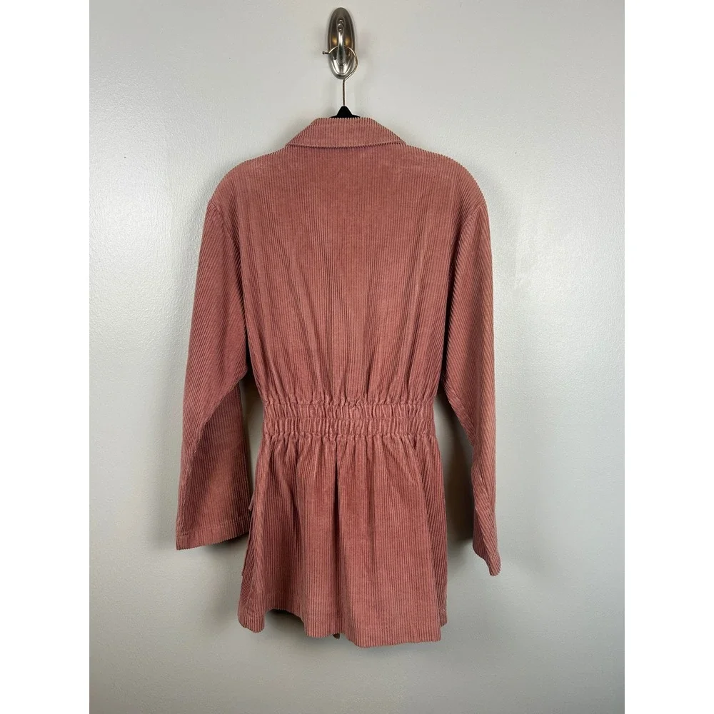 Vintage Styles To Go Pink Corduroy Belted Jacket Coat Small Button Up‎ Coquette